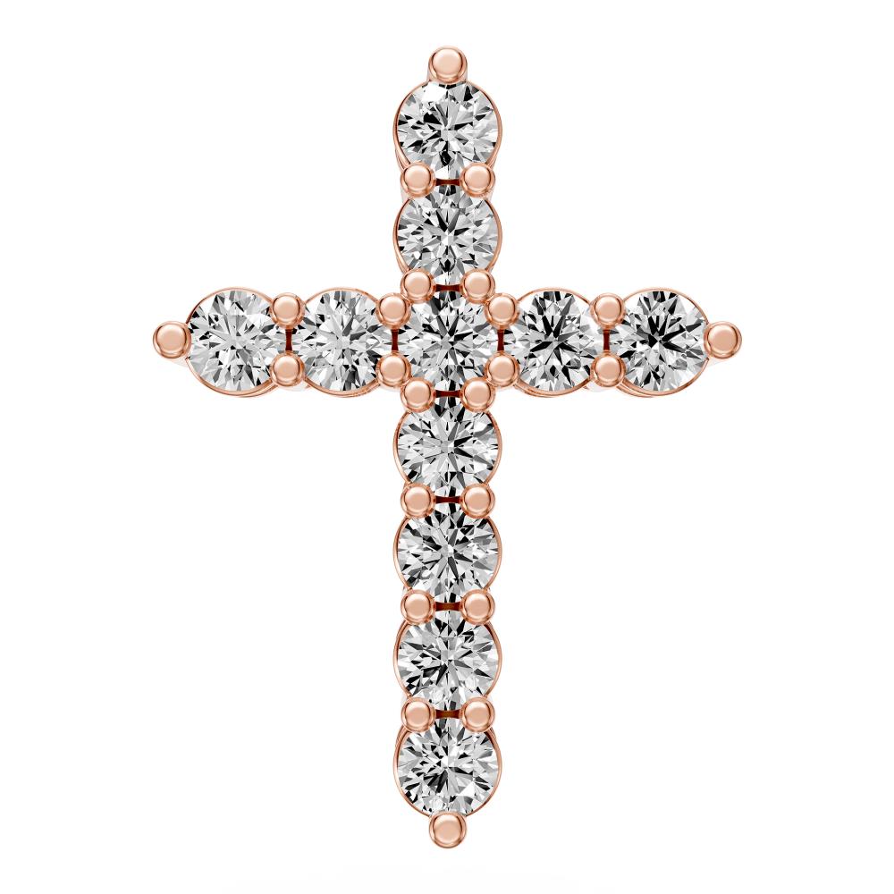 Diamond Cross Pendant in Rose Gold R34801224