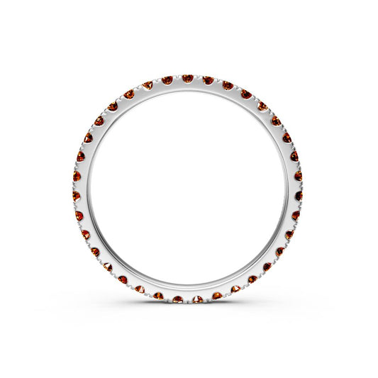 Cognac Diamond Band Ring in White Gold JFA199855