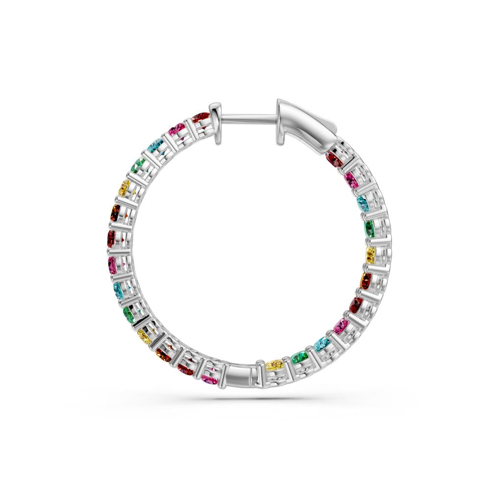 Sapphire Hoop Earrings in White Gold R21951124