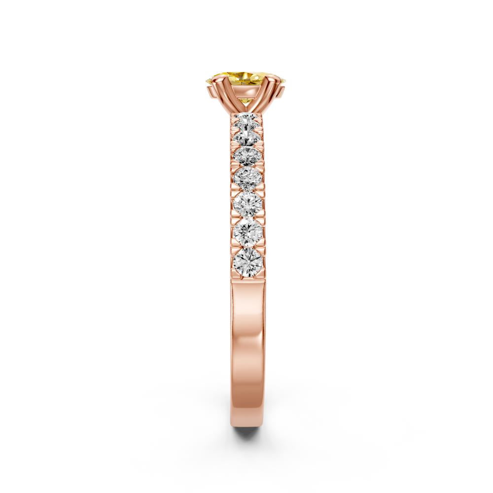 Rose Gold Ring with Sapphire and Diamonds R03910925