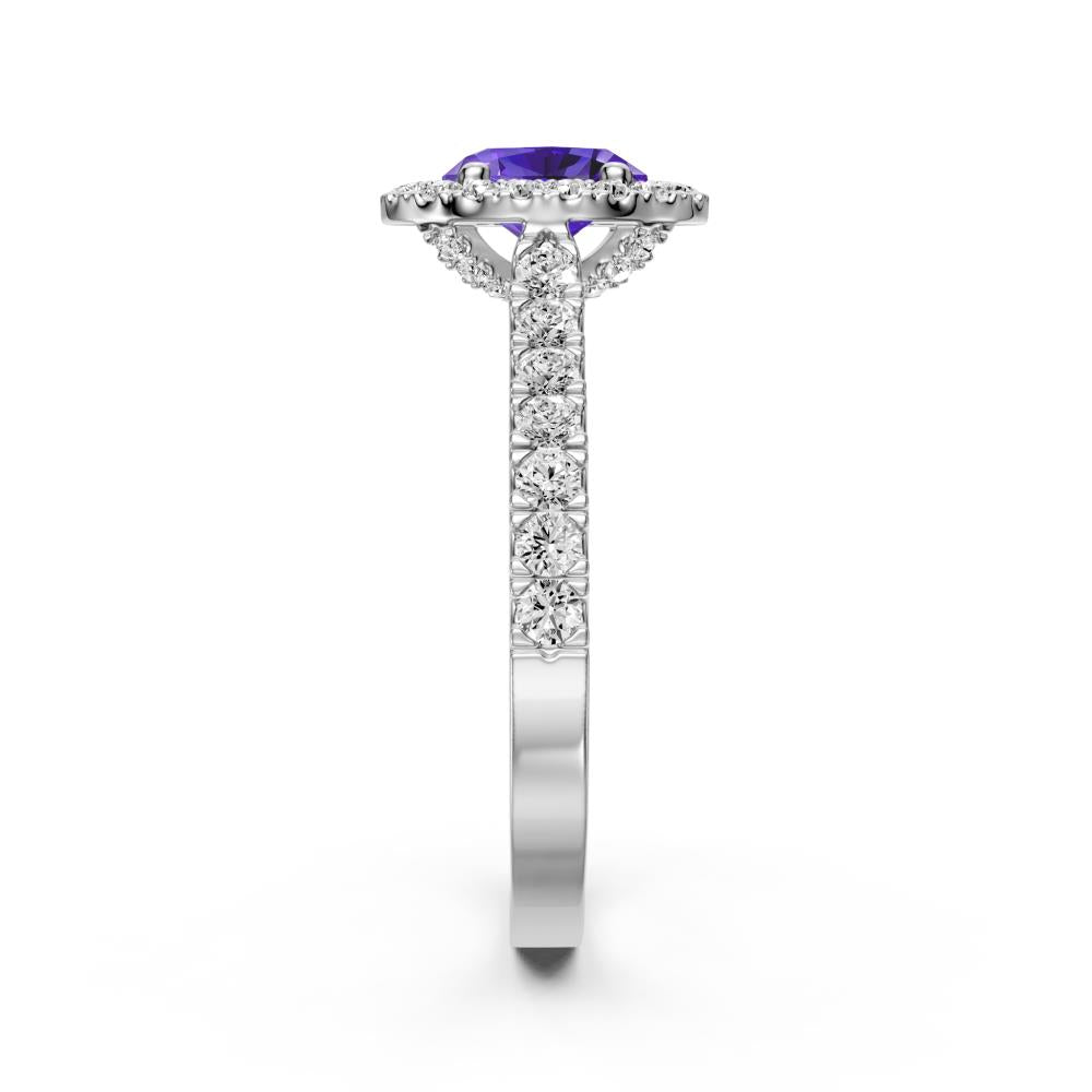 Diamond Ring with Tanzanite in White Gold R38381224