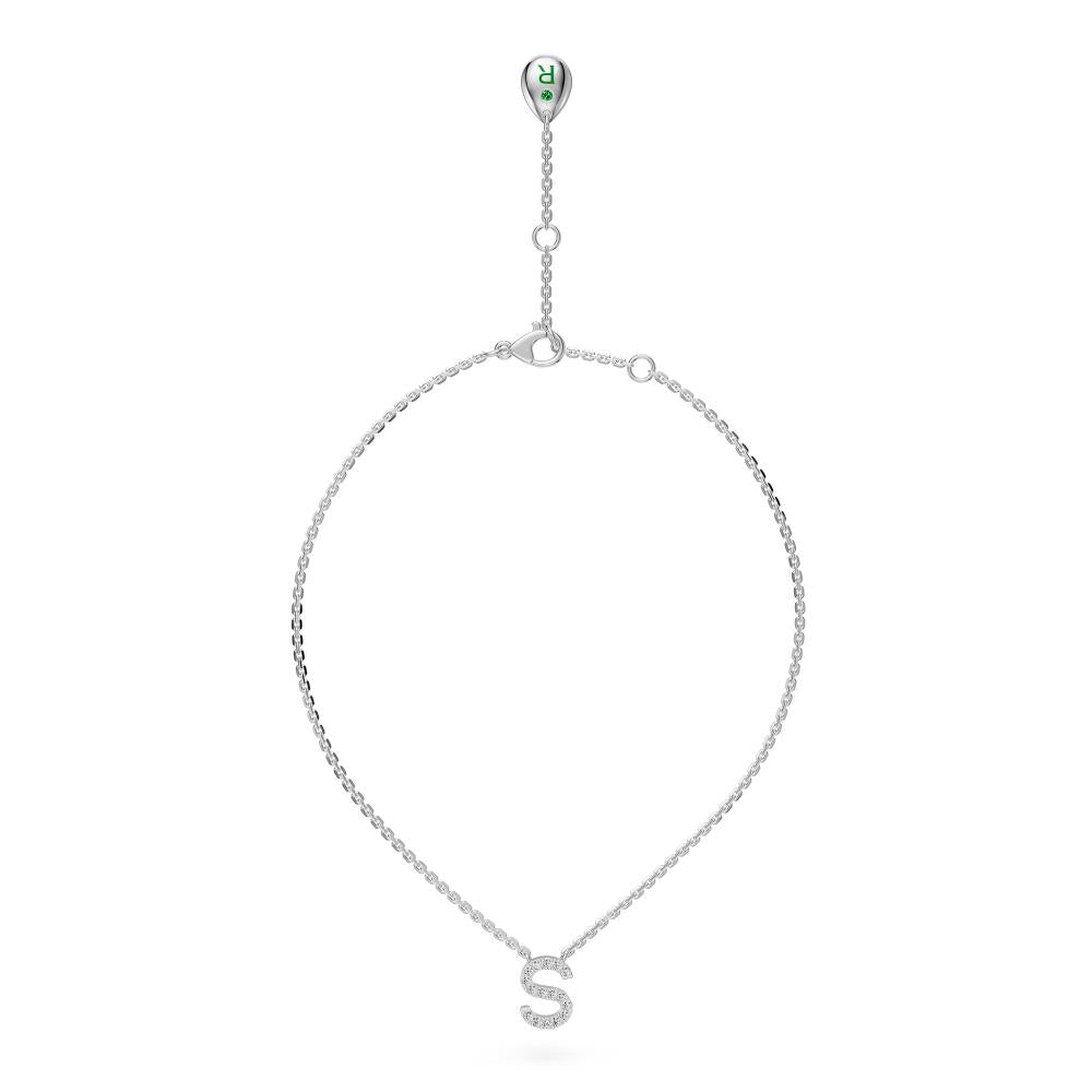Diamond Letter S Pendant in White Gold R22381124