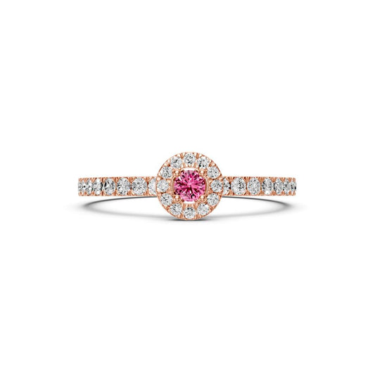 Diamond Ring with Pink Sapphire in Rose Gold R01980325