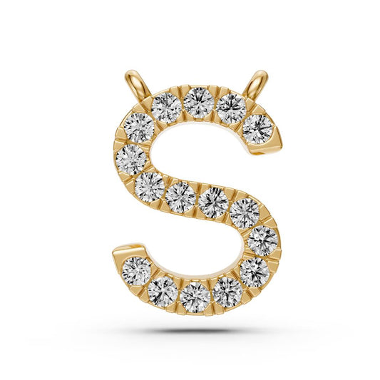 Diamond Letter S Pendant in Yellow Gold R34951224