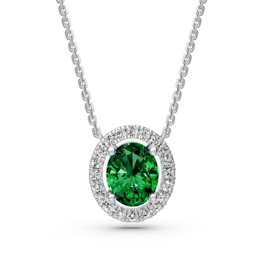 White Gold Necklace with Tsavorite Stone R39420125