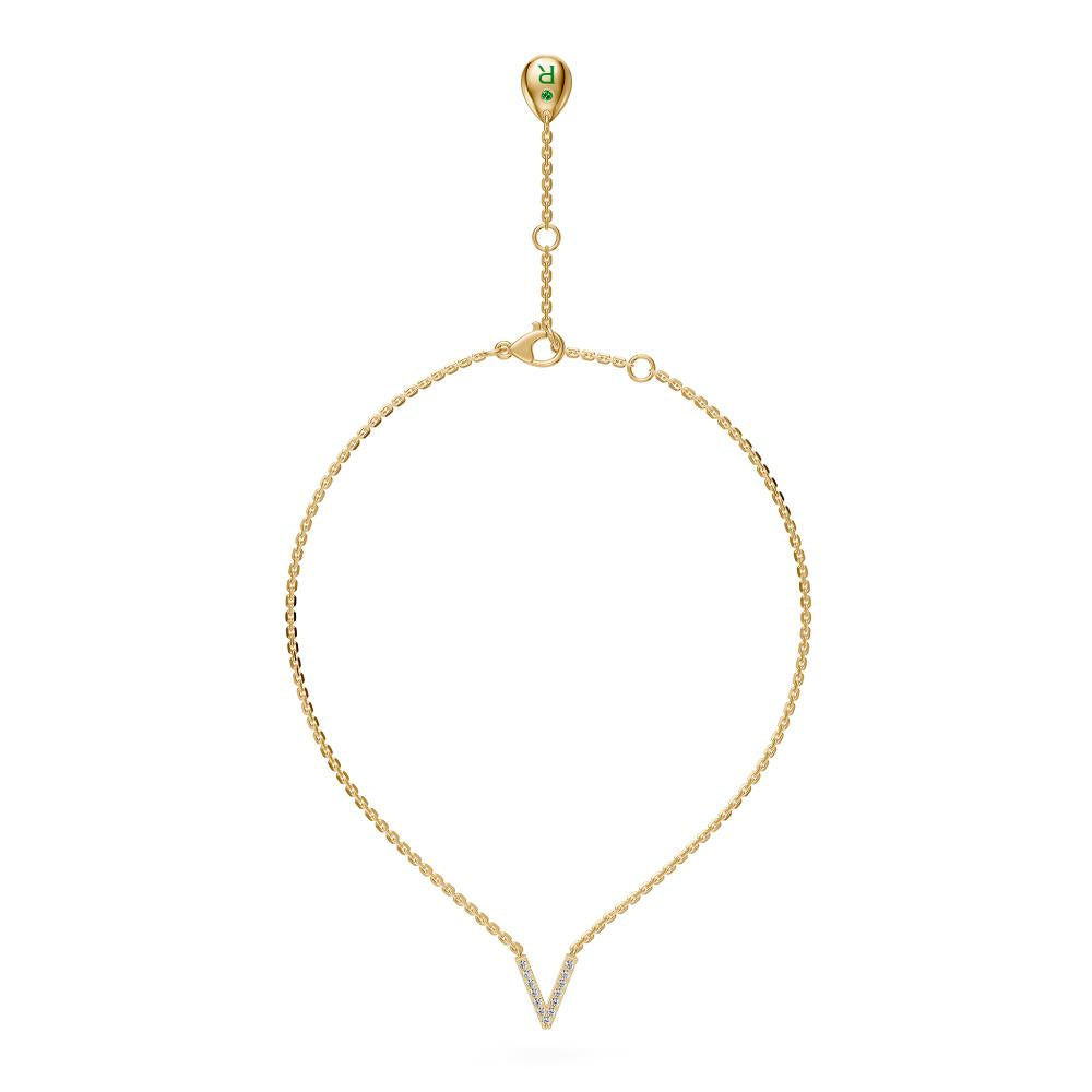 Diamond Letter V Pendant in Yellow Gold R34981224
