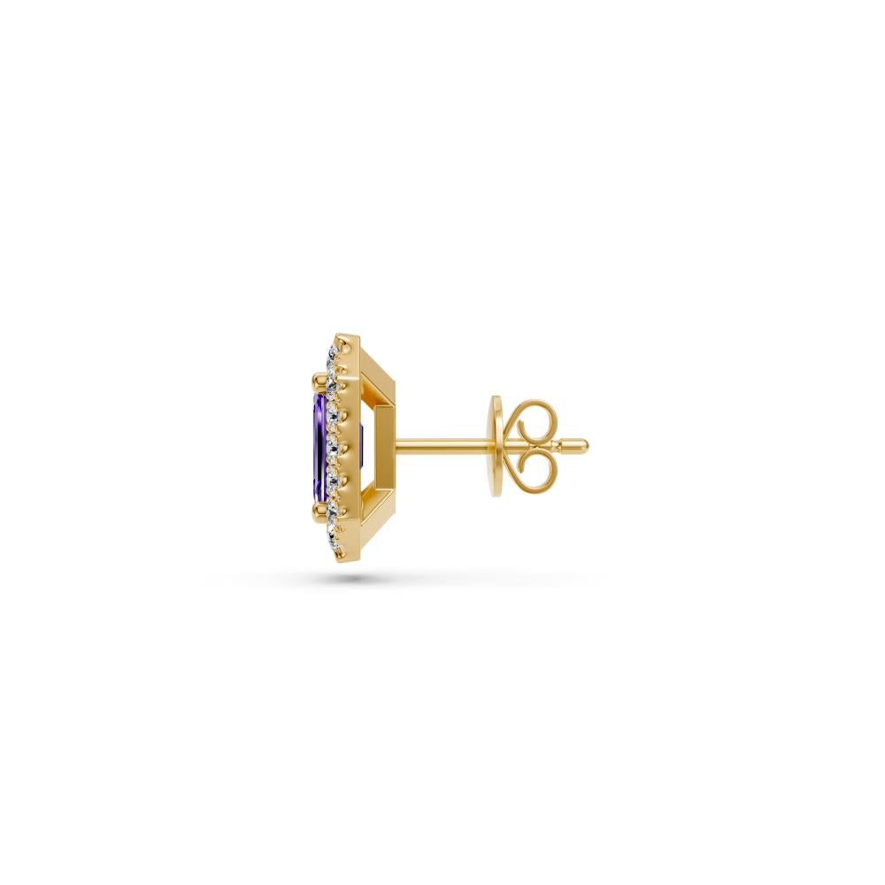 Diamond Earrings with Tanzanite in Yellow Gold R04070325