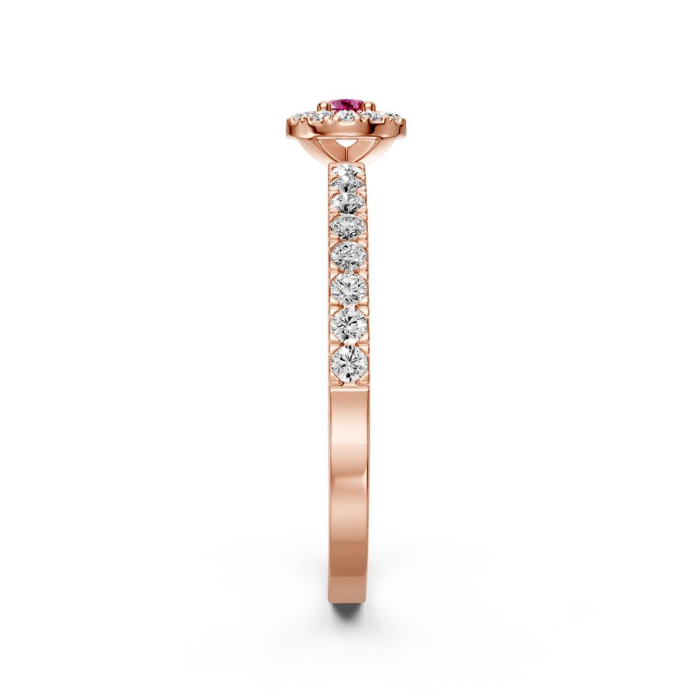 Diamond Ring with Pink Sapphire in Rose Gold R01980325