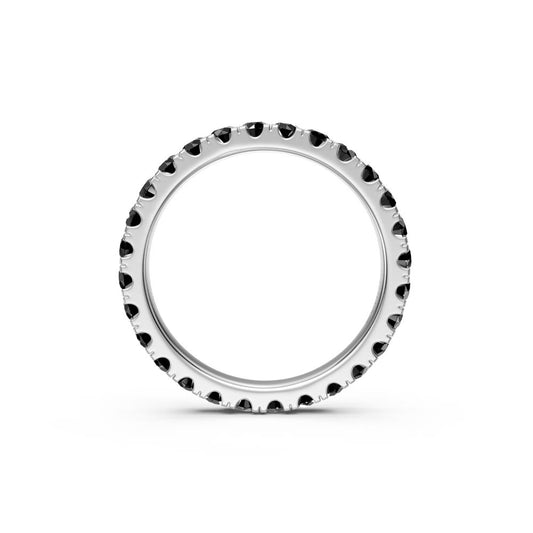 Black Diamond Band Ring in White Gold JFA19728