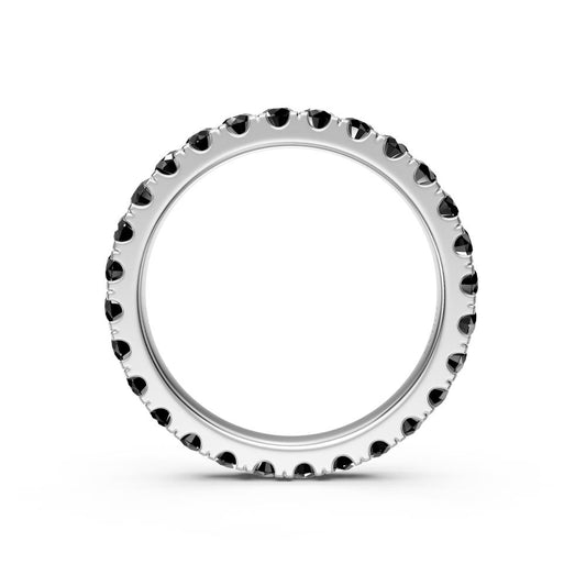 Black Diamond Band Ring in White Gold JFA200824