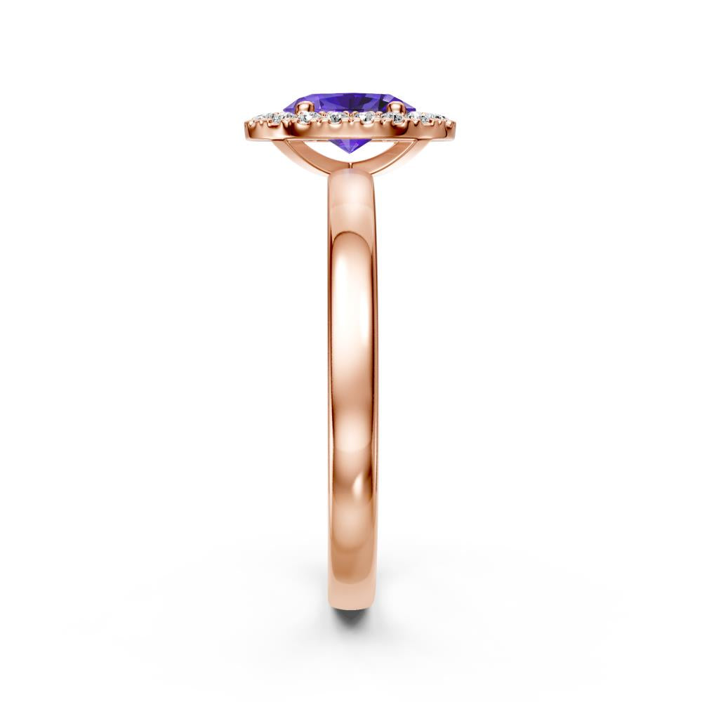 Diamond Ring with Tanzanite in Rose Gold R38011224