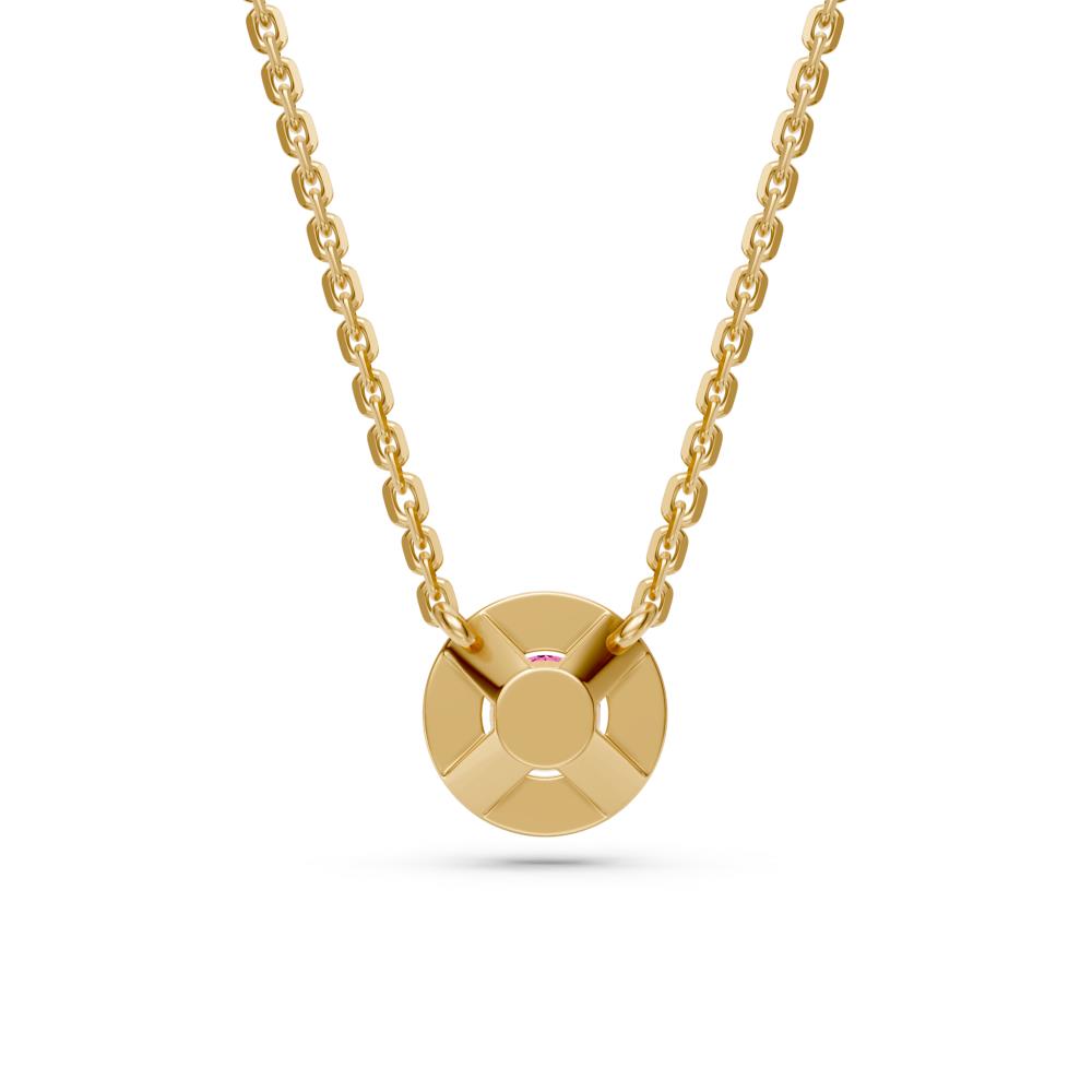 Yellow Gold Necklace with Pink Sapphire R01650325