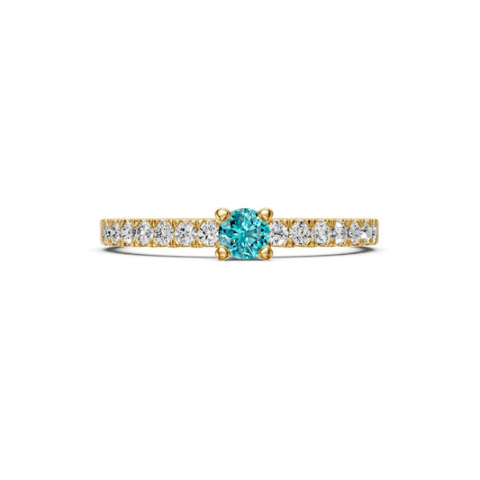 Diamond Ring with Tourmaline in Yellow Gold R03670325