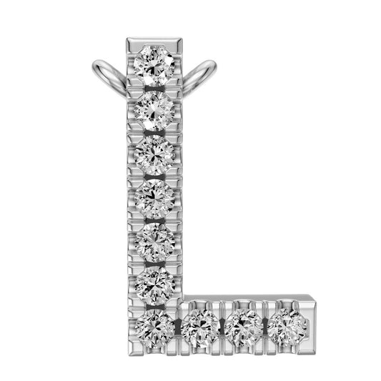 Diamond Letter L Pendant in White Gold R35141224
