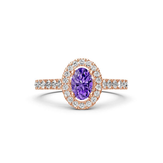 Diamond Ring with Tanzanite in Rose Gold R38371224