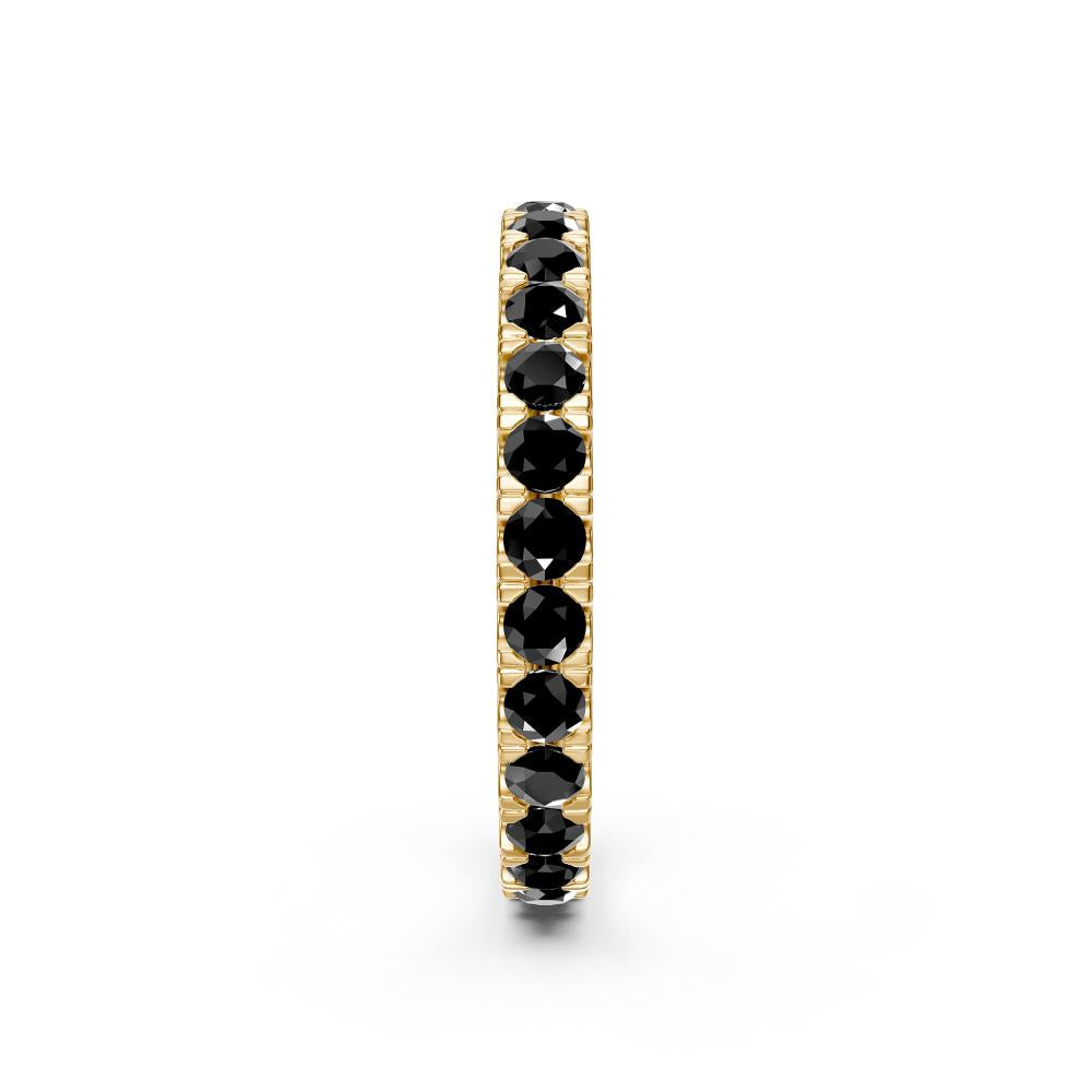 Black Diamond Band Ring in Yellow Gold JFA200857
