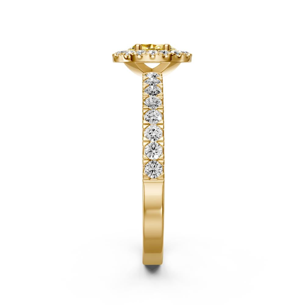Diamond Ring with Yellow Sapphire in Yellow Gold R03790325