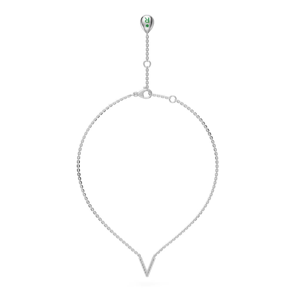 Diamond Letter V Pendant in White Gold R34971224