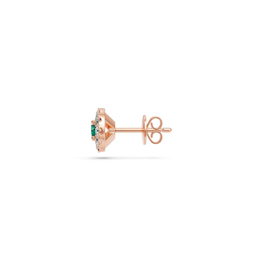 Green Sapphire and Diamonds Earrings in Rose Gold R02070325