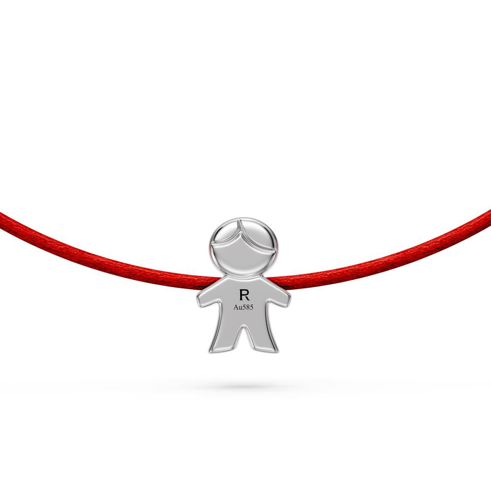 String Bracelet with Diamond in White Gold "Boy" R07420924