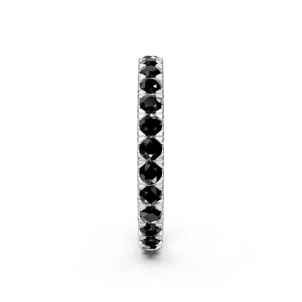 Black Diamond Band Ring in White Gold JFA200824