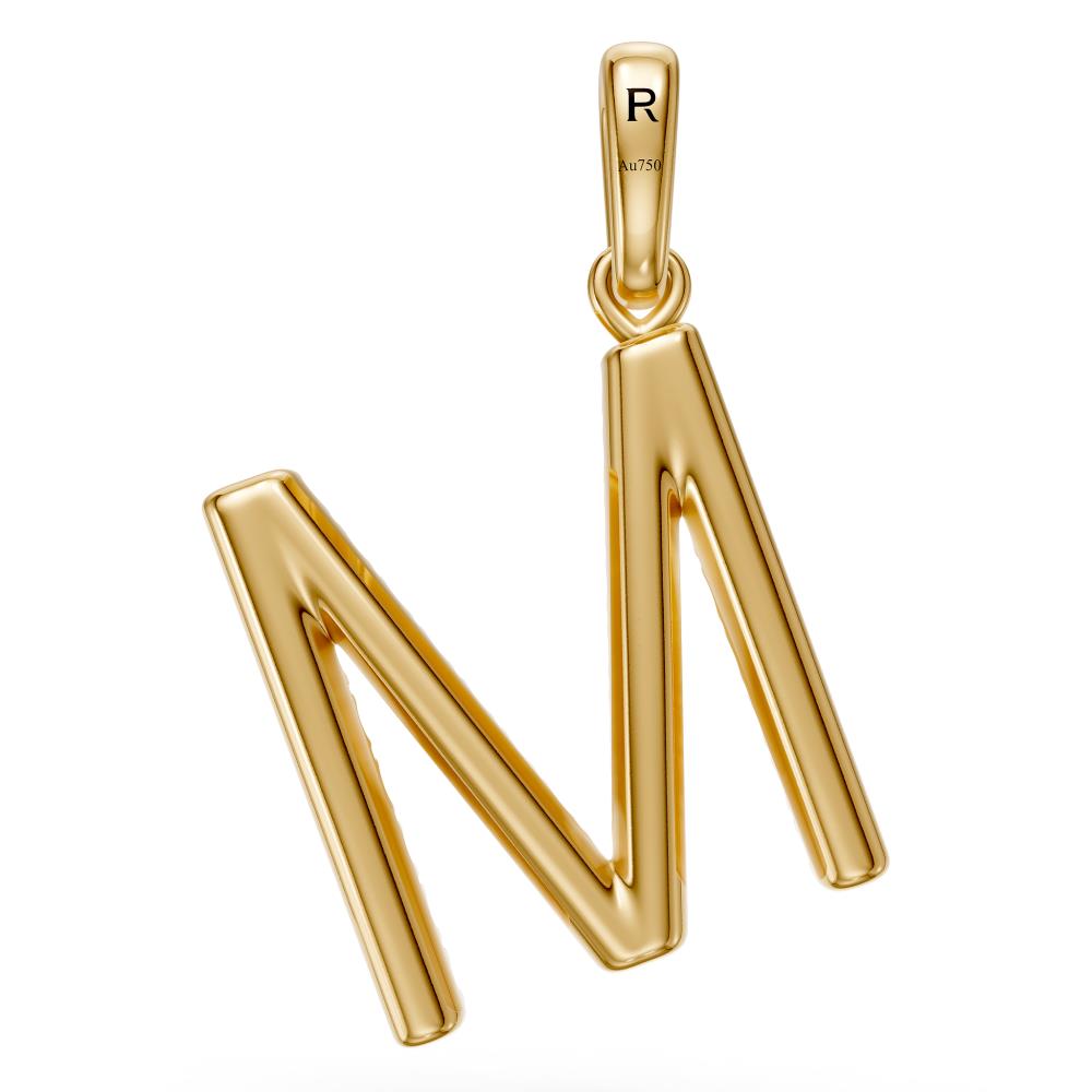 Diamond Letter M Pendant in Yellow Gold JFA9985