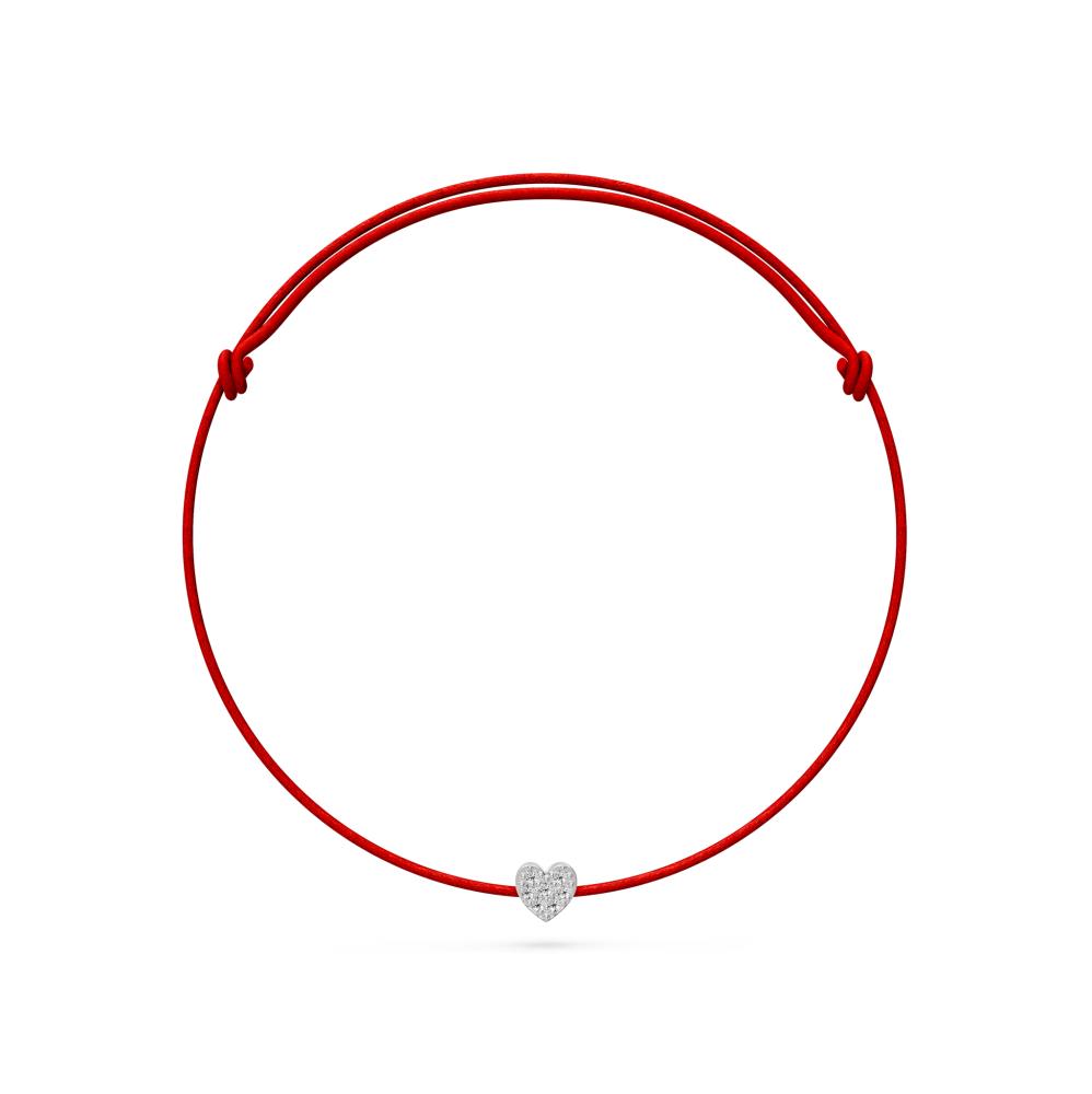 String Bracelet with Diamond in White Gold "Heart" R07490924