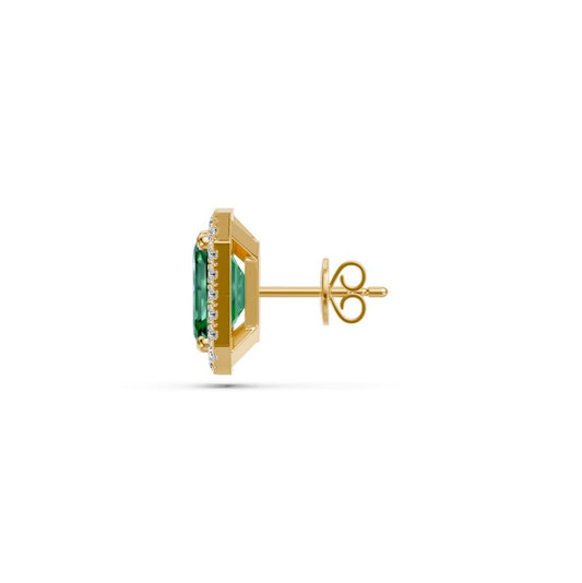 Yellow gold earrings with Tsavorite R36211224