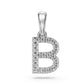 White Gold Mini Pendant Necklace with Diamonds, letter B R39291224P