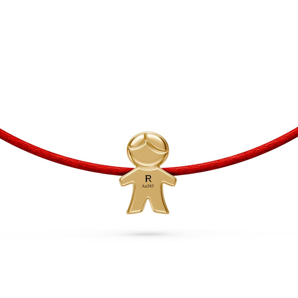 String Bracelet with Diamond in Yellow Gold "Boy" LP1999