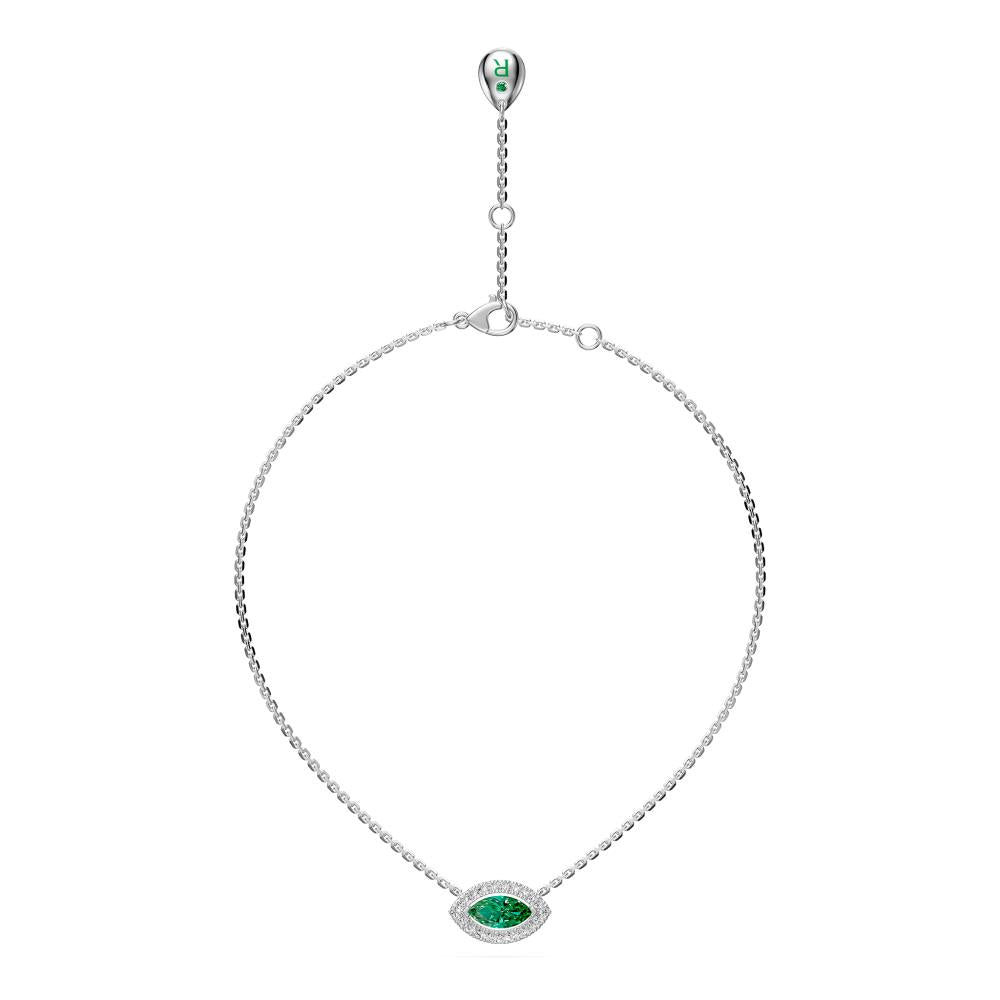 Tsavorite and Diamond Halo Necklace R36181224