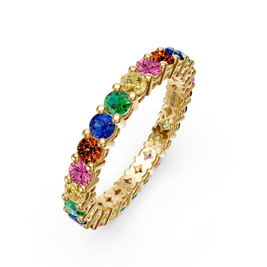 Sapphire Band Ring in Yellow Gold R02890325