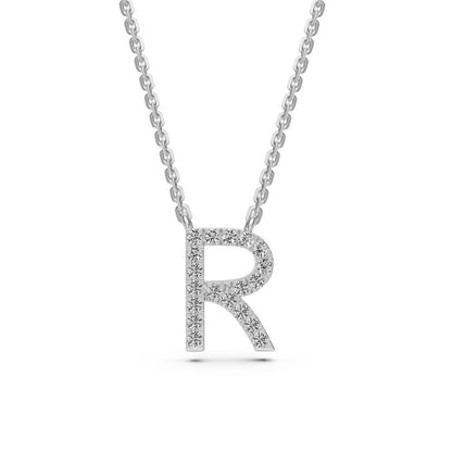 Diamond Letter R Pendant in White Gold R35241224