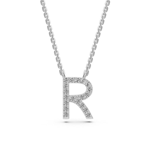 Diamond Letter R Pendant in White Gold R35241224