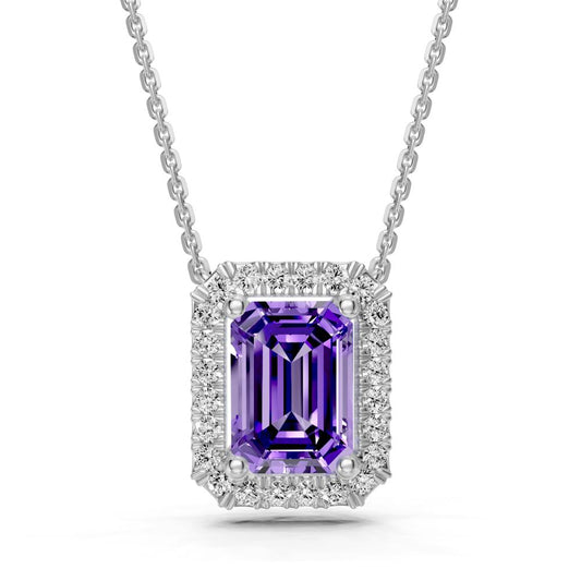White Gold Necklace with Tanzanite Stone R38781224