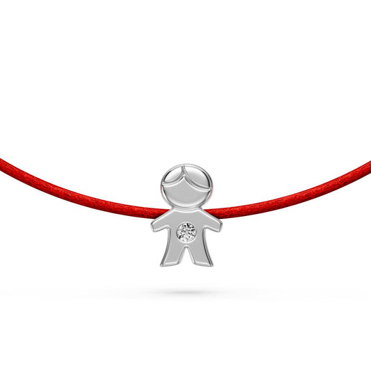 String Bracelet with Diamond in White Gold "Boy" R07420924