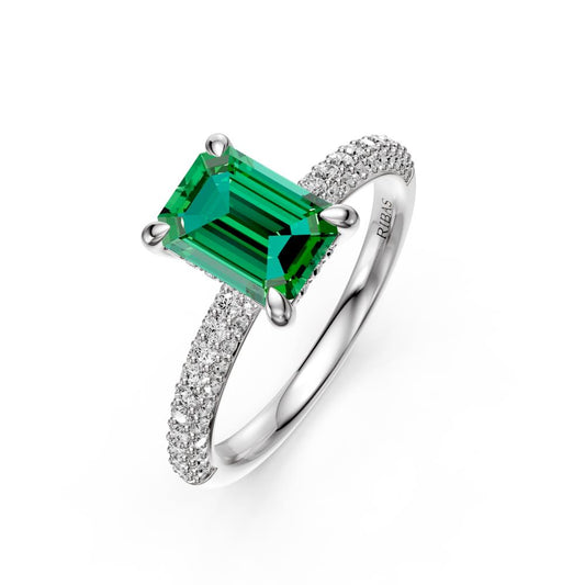 Diamond Ring with Tsavorite in White Gold R36321224