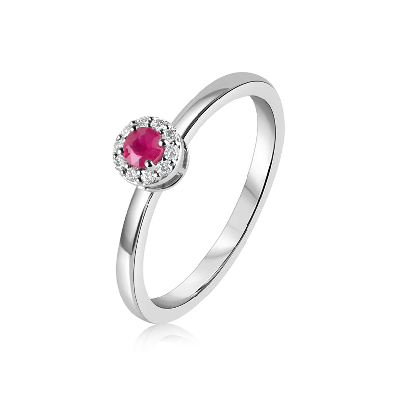 Ruby and Diamond Ring in White Gold JFA1261