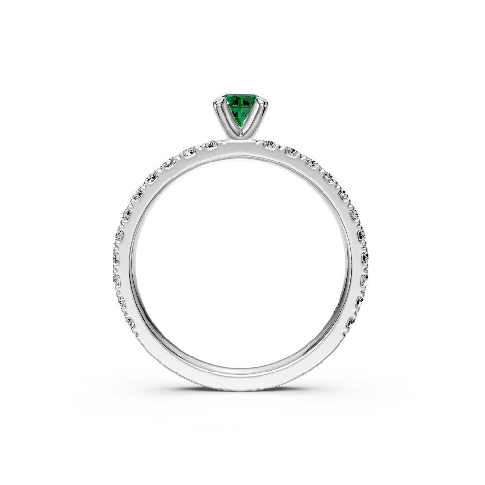 Diamond Ring with Tsavorites in White Gold R36421224