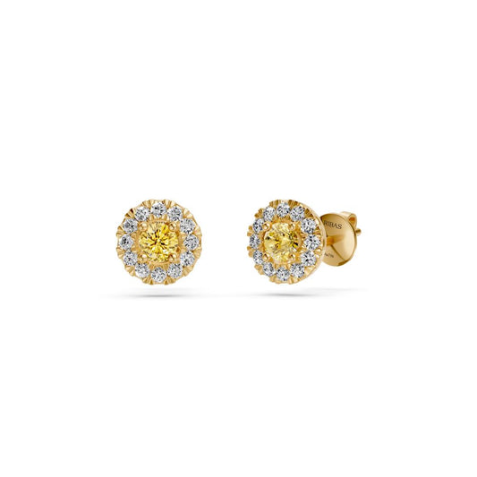 Yellow Sapphire and Diamonds Earrings in Yellow Gold R02970325