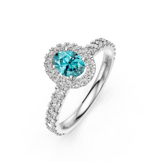 White Gold Rings with Tourmaline Stone R36401224