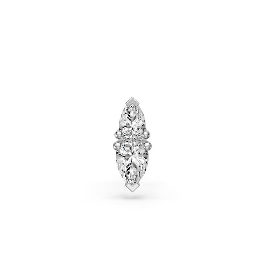 Double Marquise Piercing Stud in White Gold R28411124