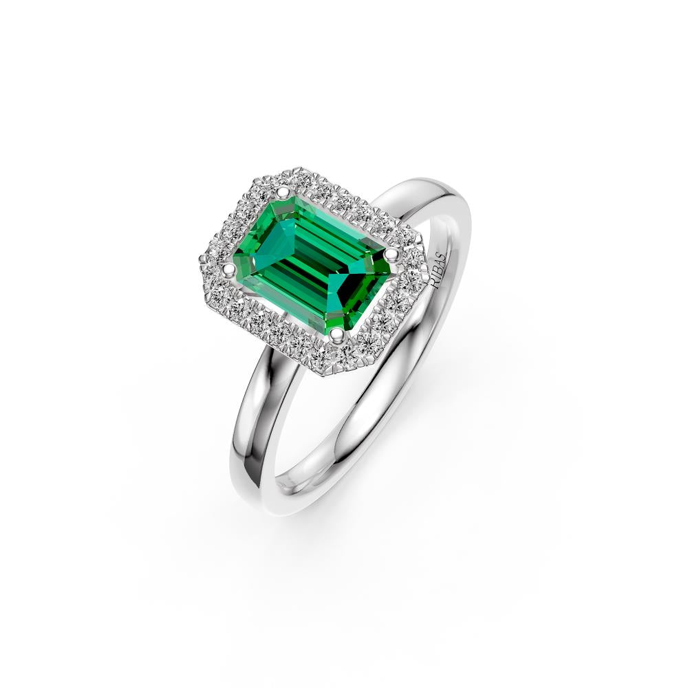 Diamond Ring with Tsavorite in White Gold R36291224