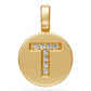 Diamond Letter T Pendant in Yellow Gold JFA19813