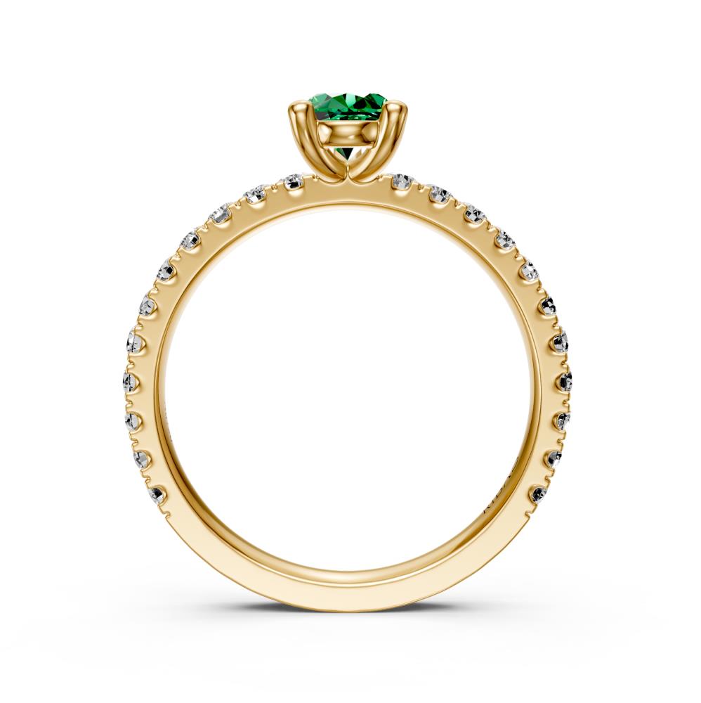 Diamond Ring with Tsavorites in Yellow Gold R39560125