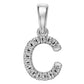 White Gold Mini Pendant Necklace with Diamonds, letter C JFA198988