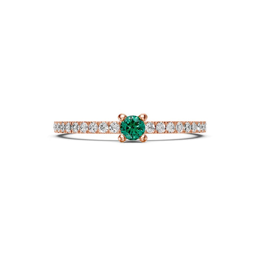 Diamond Ring with Sapphire in Rose Gold R02280325