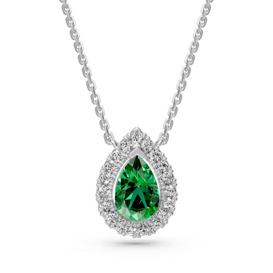 White Gold Necklace with Tsavorite Stone R38571224