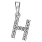 White Gold Mini Pendant Necklace with Diamonds, letter H JFA198992