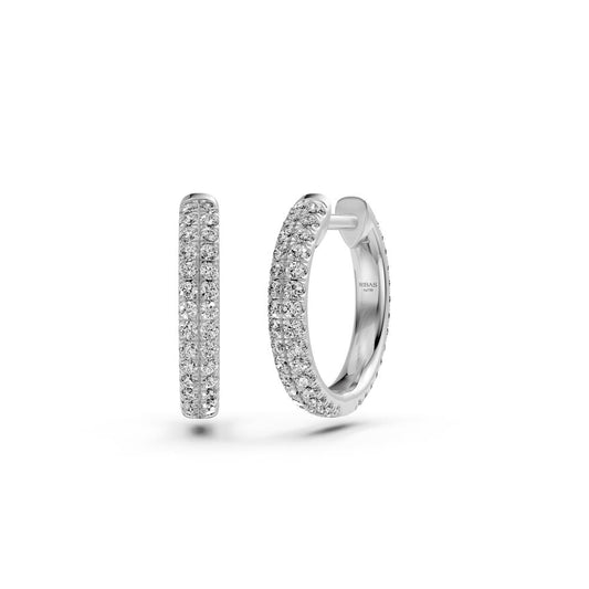 Diamond Hoop Earrings in White Gold JFA5624